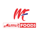 Mannah Foods logo with red and blue design on a white background